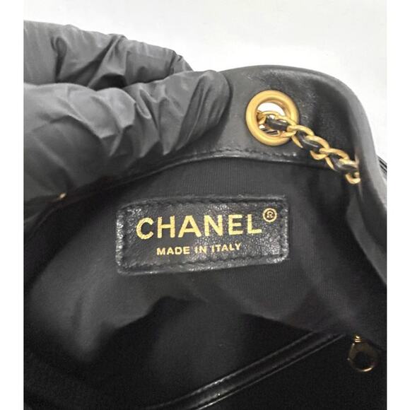CHANEL Black Drawstring Bucket Bag A-A28485 - Picture 8 of 11